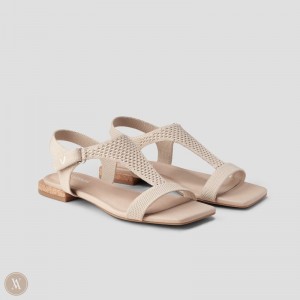 Dámské Sandály VIVAIA Square-Toe Adjustable Mia Almond Mesh | RBQ-2620