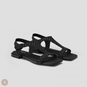 Dámské Sandály VIVAIA Square-Toe Adjustable Mia Černé | ZLA-0840