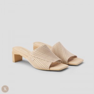 Dámské Nazouváky VIVAIA Square-Toe Block Heel Jade Almond | DHR-3530