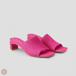 Dámské Nazouváky VIVAIA Square-Toe Block Heel Jade Pitaya | IOG-3749