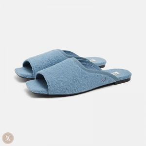 Dámské Nazouváky VIVAIA Square-Toe Fluffy Helen Tyrkysové Blankyt | CXB-3399