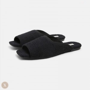Dámské Nazouváky VIVAIA Square-Toe Fluffy Helen Černé | XZQ-0915