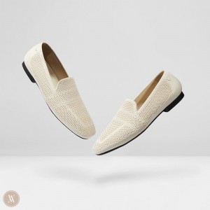 Dámské Mokasíny VIVAIA Square-Toe Nina Krém Bílé | RRZ-8403