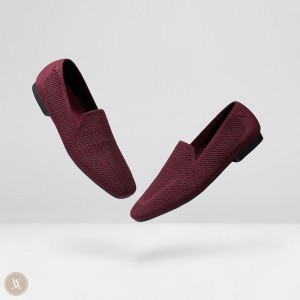 Dámské Mokasíny VIVAIA Square-Toe Nina Vínové Červené | YEJ-2399