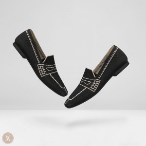 Dámské Mokasíny VIVAIA Square-Toe Patterned Sierra Tmavě | TEF-7427