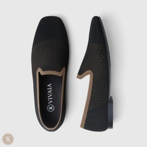 Dámské Mokasíny VIVAIA Square-Toe Perforated Reva Tmavě | HZO-8968