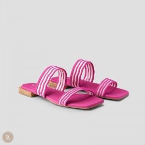 Dámské Sandály VIVAIA Square-Toe Slide Maya Pitaya Waves | XMP-6263