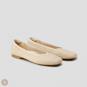 Dámské Ploché Boty VIVAIA Square-Toe V-Cut Margot 2.0 Zlaté | JRX-1426