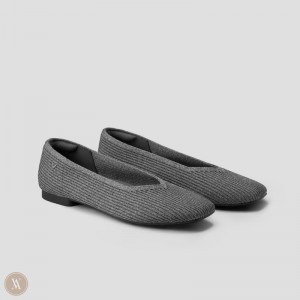 Dámské Ploché Boty VIVAIA Square-Toe V-Cut Margot 2.0 Šedé | XAI-0658