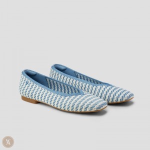 Dámské Ploché Boty VIVAIA Square-Toe V-Cut Margot 2.0 Proužek | RFJ-9408