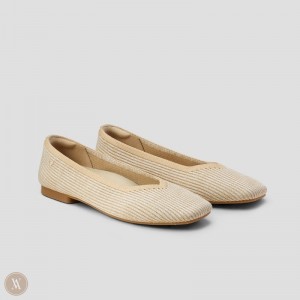 Dámské Ploché Boty VIVAIA Square-Toe V-Cut Margot 2.0 Proužek | QXW-5951