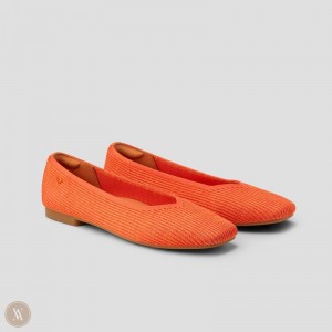 Dámské Ploché Boty VIVAIA Square-Toe V-Cut Margot 2.0 Oranžové | YVB-6933