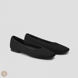Dámské Ploché Boty VIVAIA Square-Toe V-Cut Margot 2.0 Černé | CJR-5661