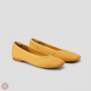 Dámské Ploché Boty VIVAIA Square-Toe V-Cut Margot 2.0 Žluté | VYE-8007