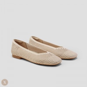 Dámské Ploché Boty VIVAIA Square-Toe V-Cut Mesh Margot 2.0 Almond Mesh | TCP-9394