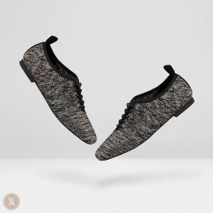 Dámské Podpatky VIVAIA Square-Toe Wool Oxfords Evelyn Šedé | DDA-7476