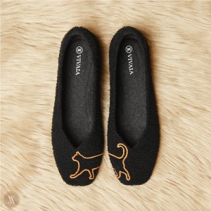Dámské Ploché Boty VIVAIA Squared-Toe Terry Knit Margot Černé | EIL-9525