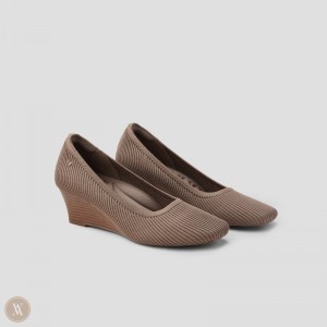 Dámské Podpatky VIVAIA Square-toe Klín Margot Klínku Pro Espresso | QZS-2702